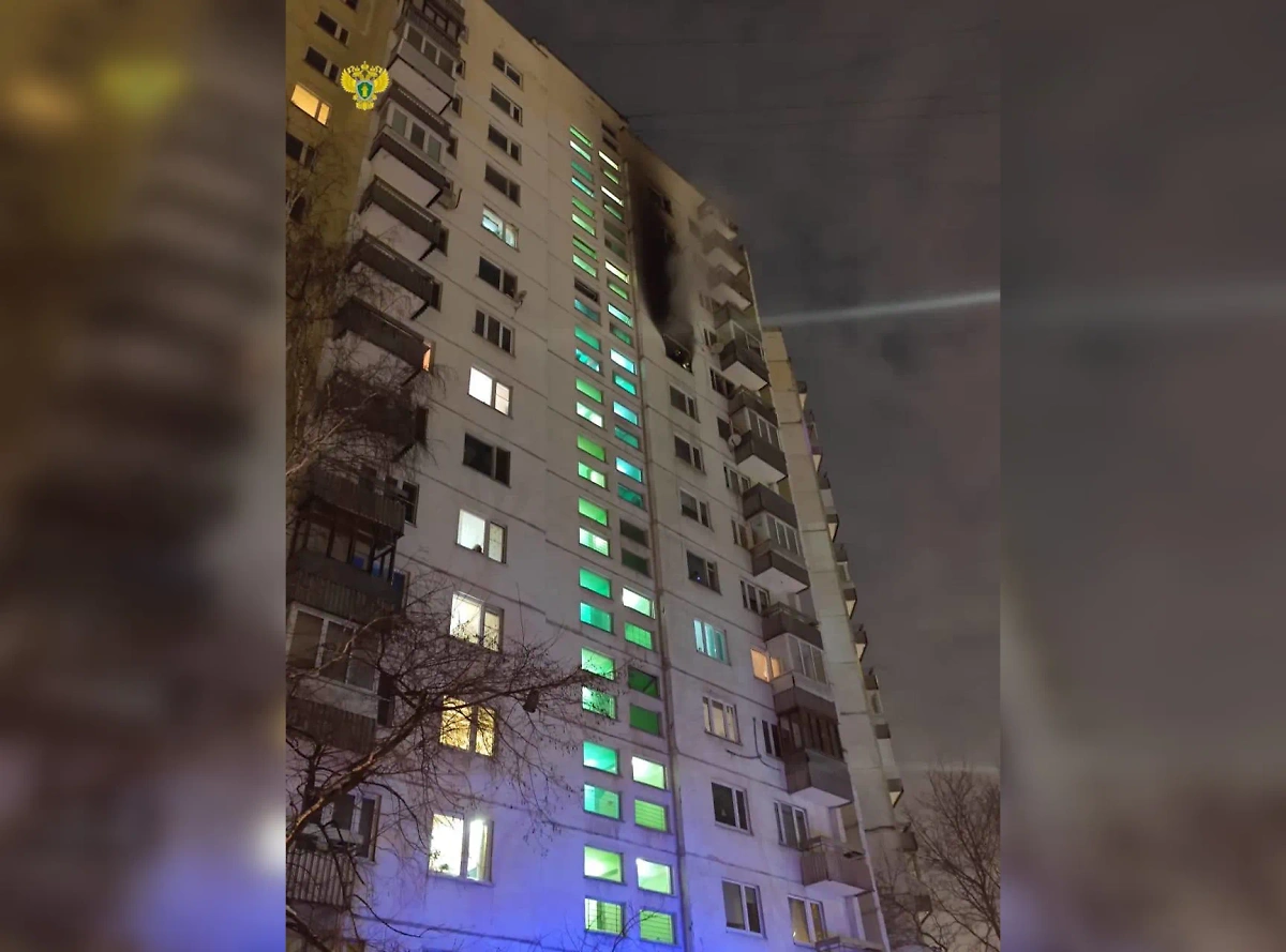 Пожар в квартире многоэтажки в Москве. Фото © Telegram / Прокуратура Москвы