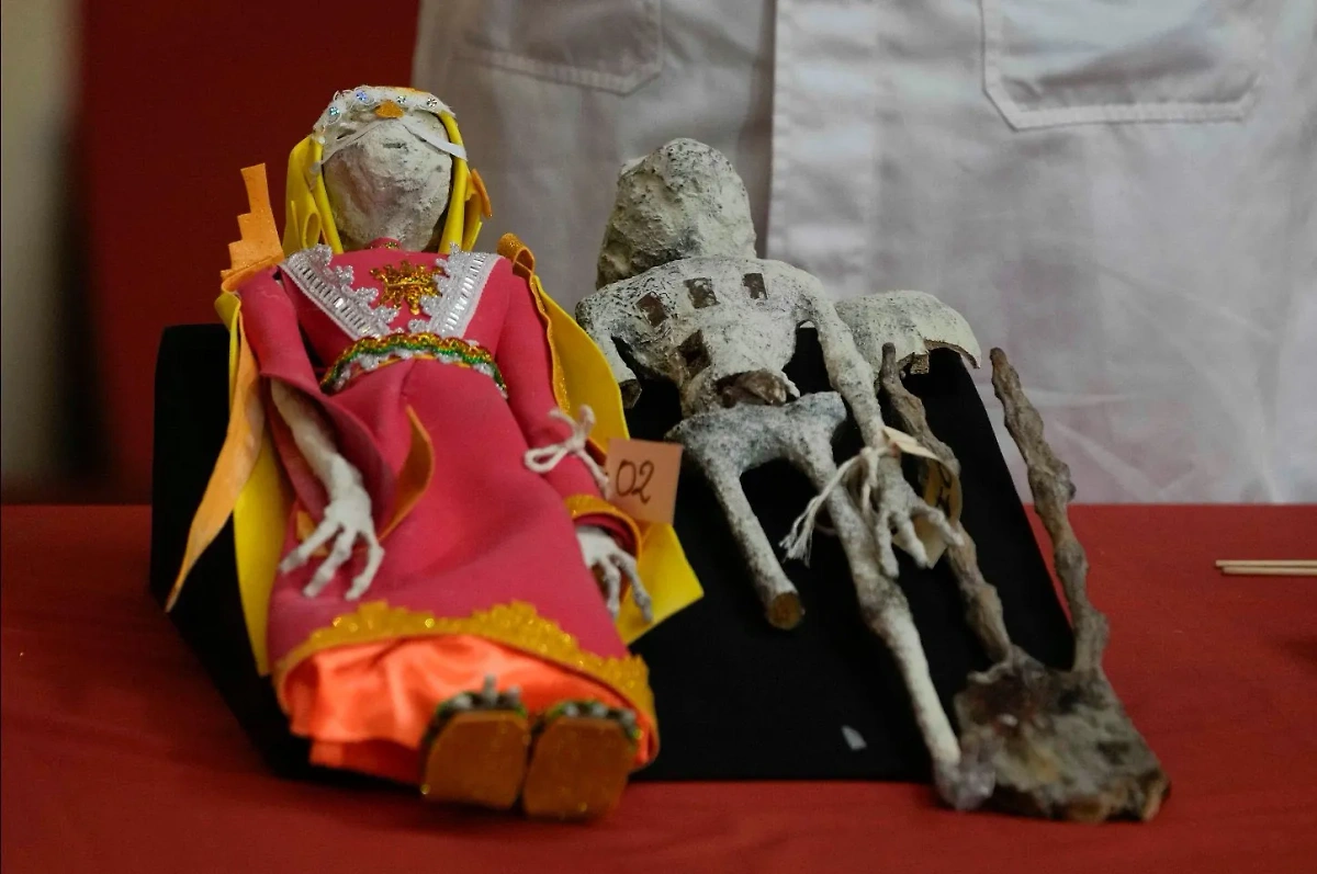 "Инопланетяне", найденные уфологом Мауссаном в Перу. Обложка © X / miblogestublog