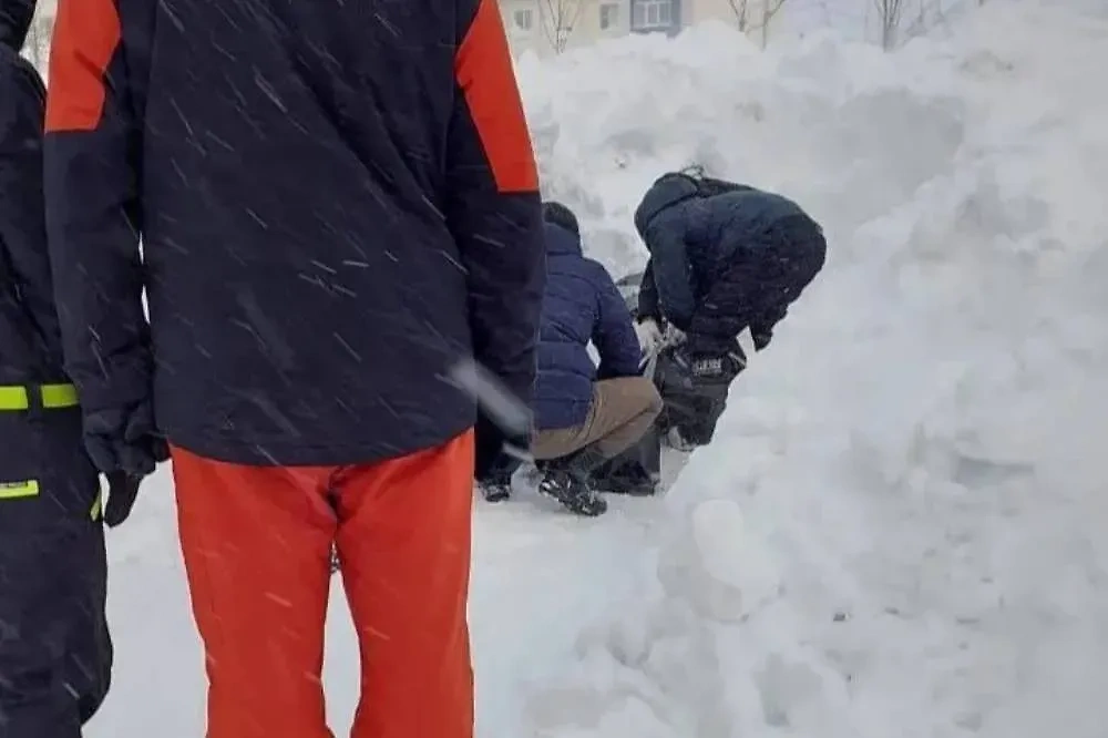 В Южно-Сахалинске тело мужчины обнаружили в автомобиле во время уборки снега. Обложка © T.me / НД