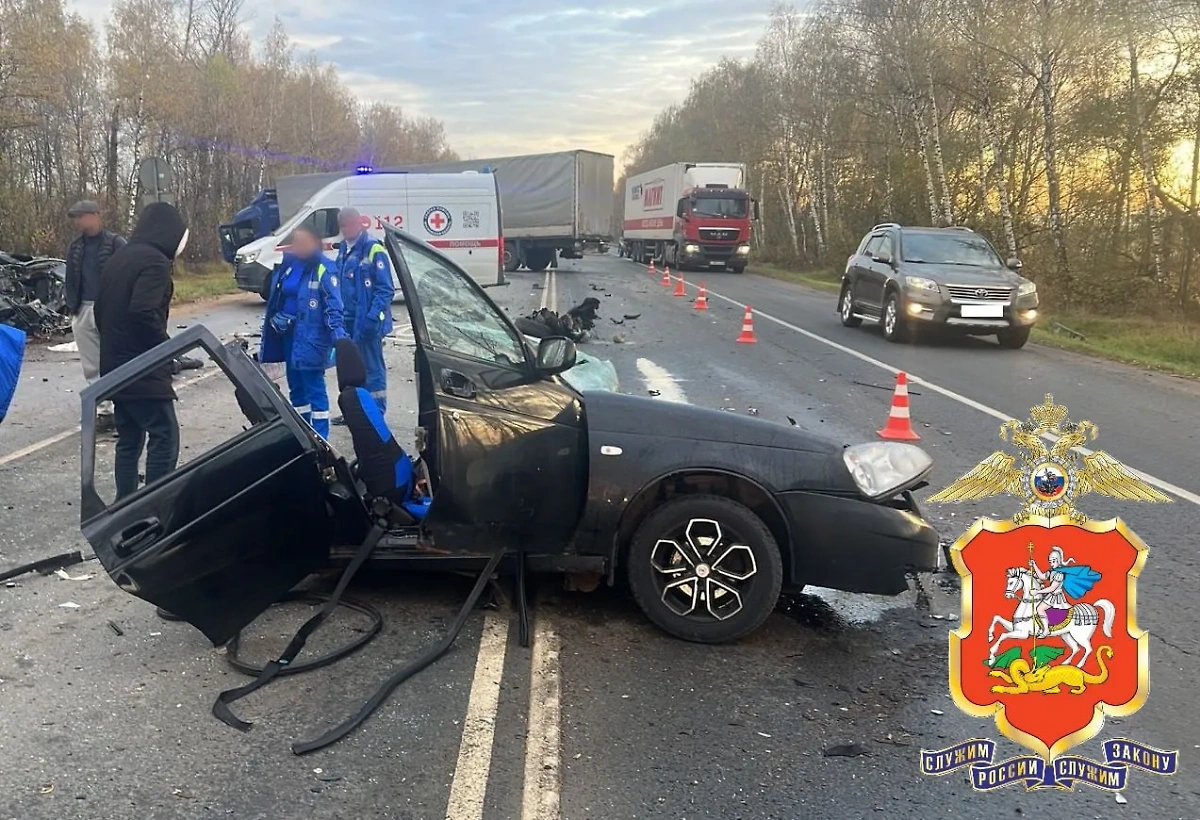 Место смертельного ДТП в Домодедово. Фото © ГУ МВД России по Московской области