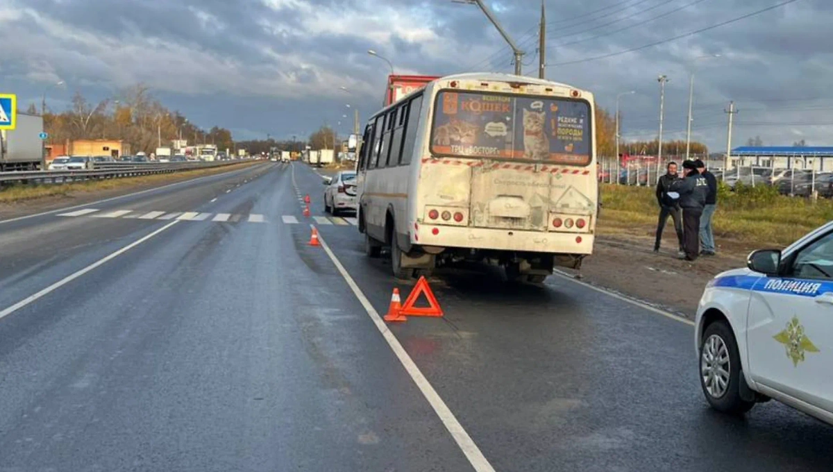 Место ДТП с участием автобуса в Нижегородской области. Обложка © Telegram / Полиция Нижегородской области