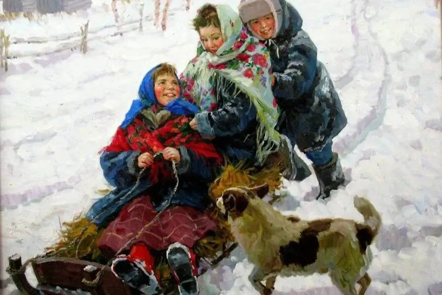 Молодёжь на Прокопьев день каталась на санях. Фото ©&nbsp;histrf.ru