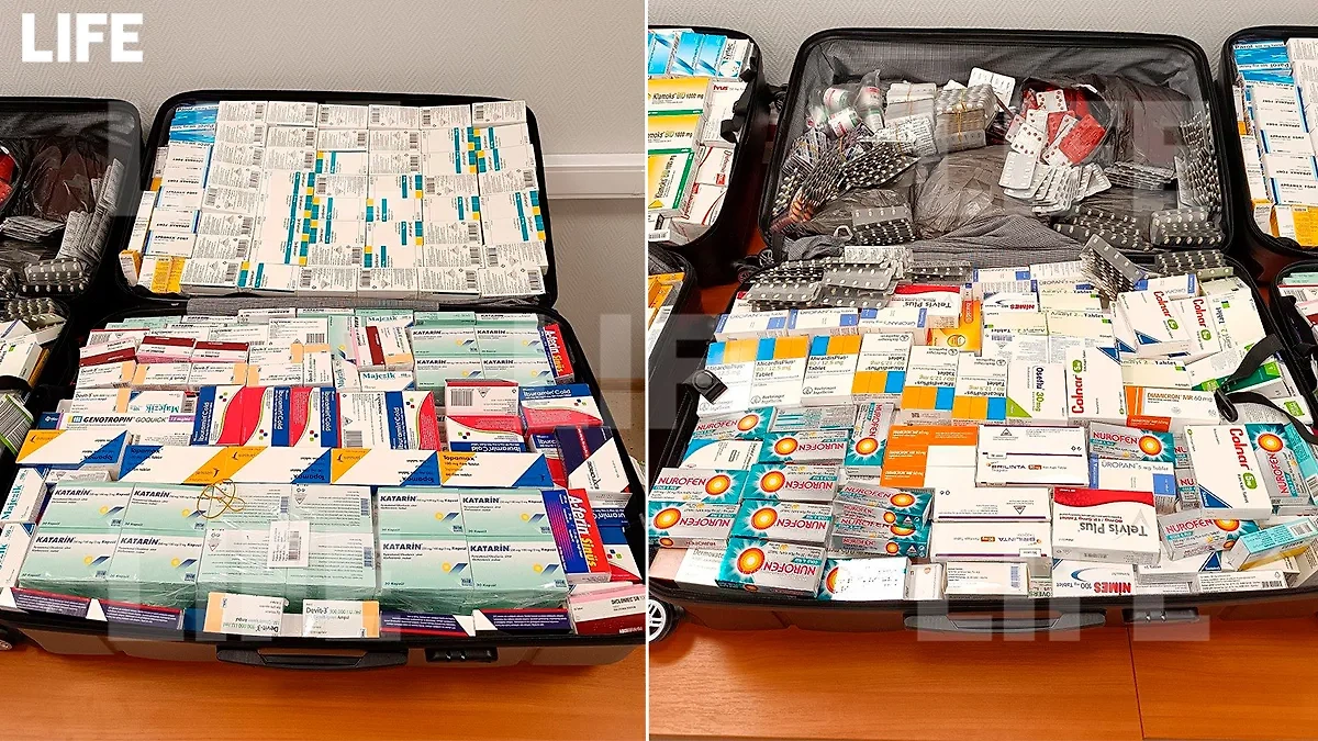 Дагестанские таможенники обнаружили 69 кг лекарств у прилетевшего из Стамбула россиянина. Фото © Пресс-служба ФТС 