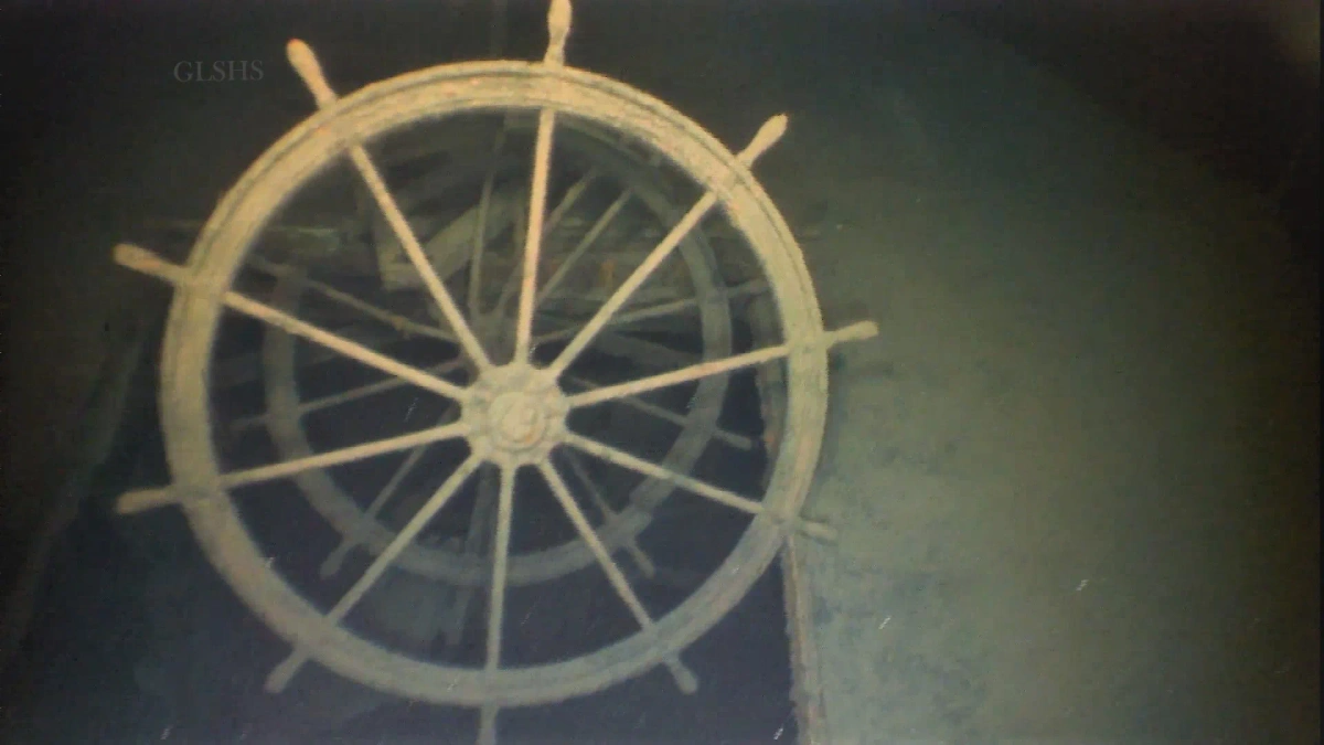 Штурвал затонувшего 84 года назад корабля Arlington, найденного в США. Фото © shipwreckmuseum.com