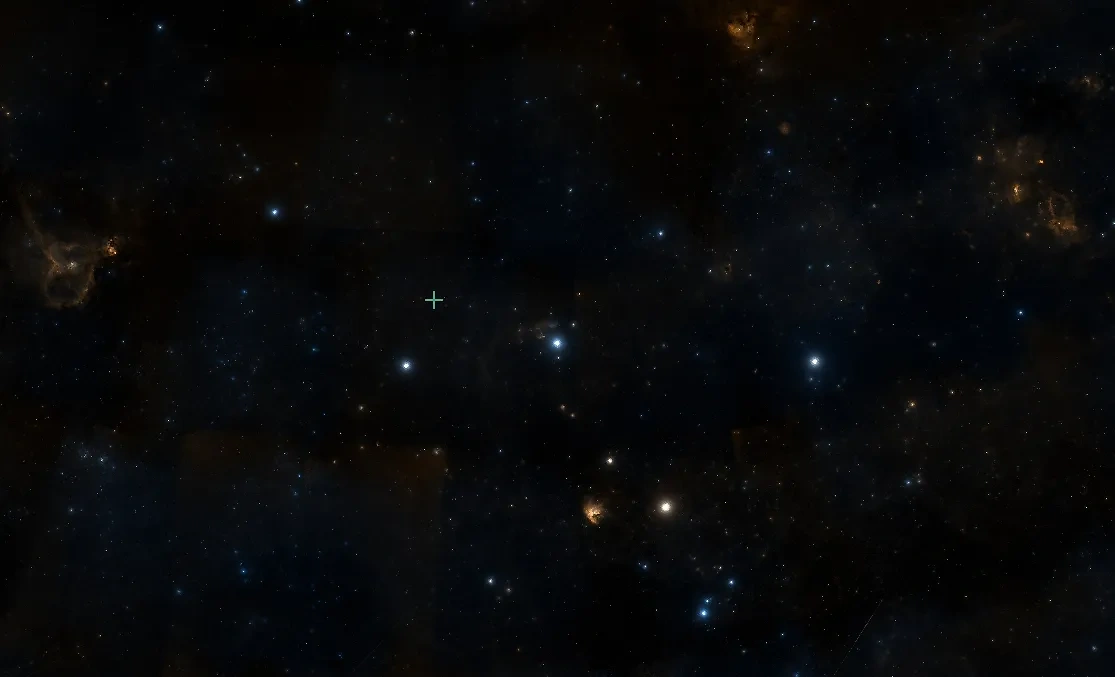 Созвездие Кассиопеи (крестом обозначено местоположение звезды HD 7977). Фото © simbad.cds.unistra.fr