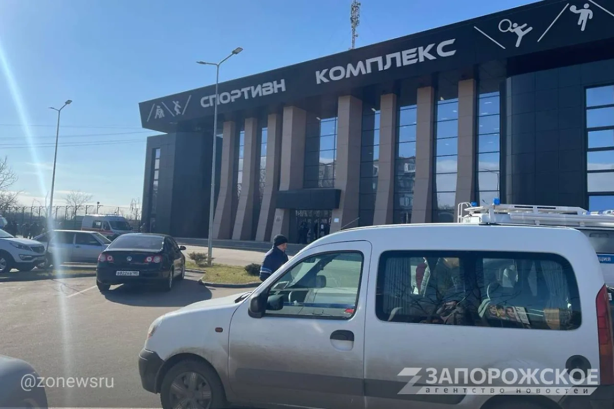 Место взрыва в спортшколе Мелитополя. Обложка © t.me / zonewsru