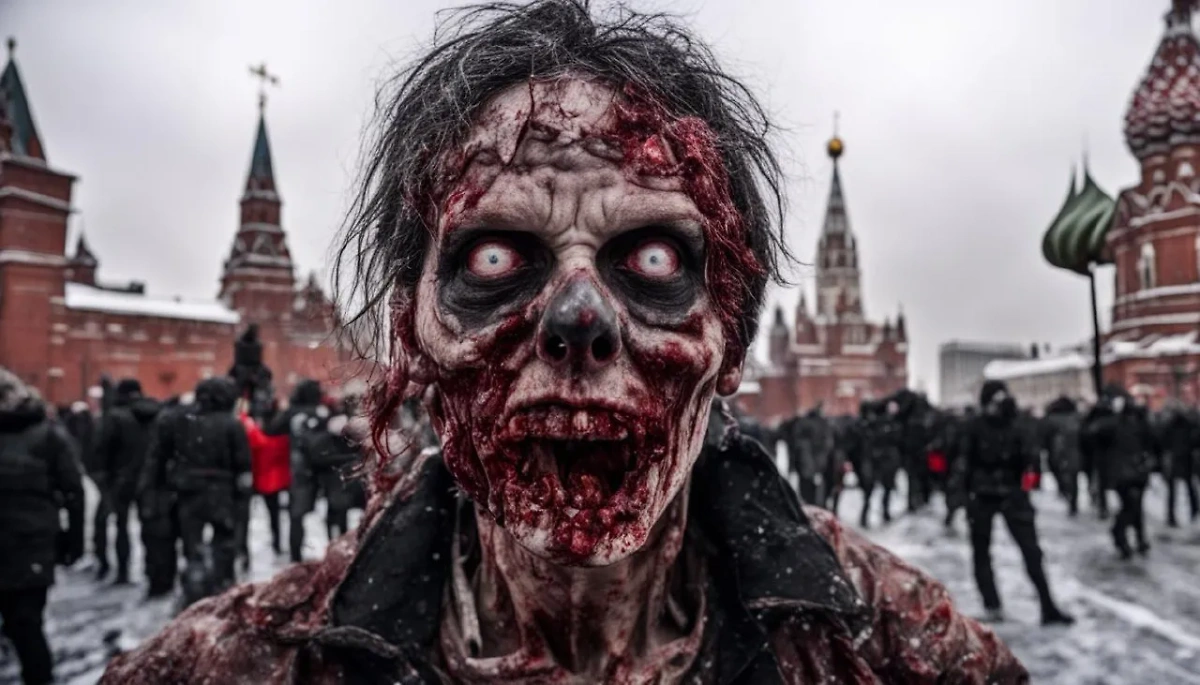 Как поведут себя жители РФ, если будет зомби-апокалипсис в России 2024. Фото © Kandinsky by Sber AI