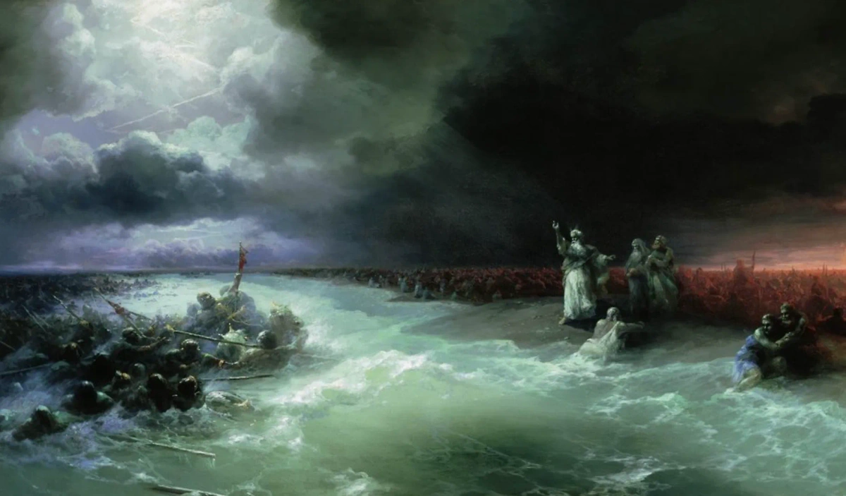 Переход евреев через Красное море. Картина Ивана Айвазовского (1891) © Wikipaintings