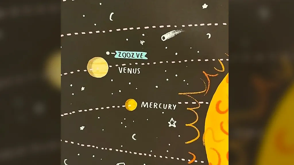 Детский плакат с обозначением загадочного объекта возле Венеры. Фото © Planetary 