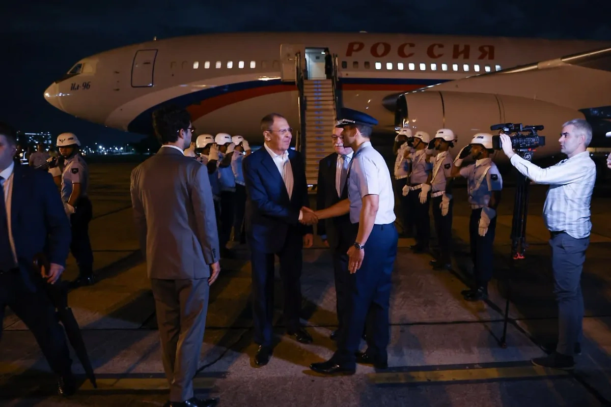 Глава Министерства иностранных дел РФ Сергей Лавров прибыл в Бразилию. Обложка © t.me / МИД России