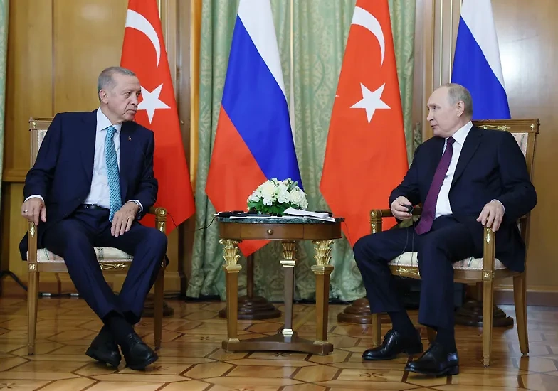 Президент РФ Владимир Путин с турецким лидером Реджепом Эрдоганом. Обложка © Администрация президента Турции
