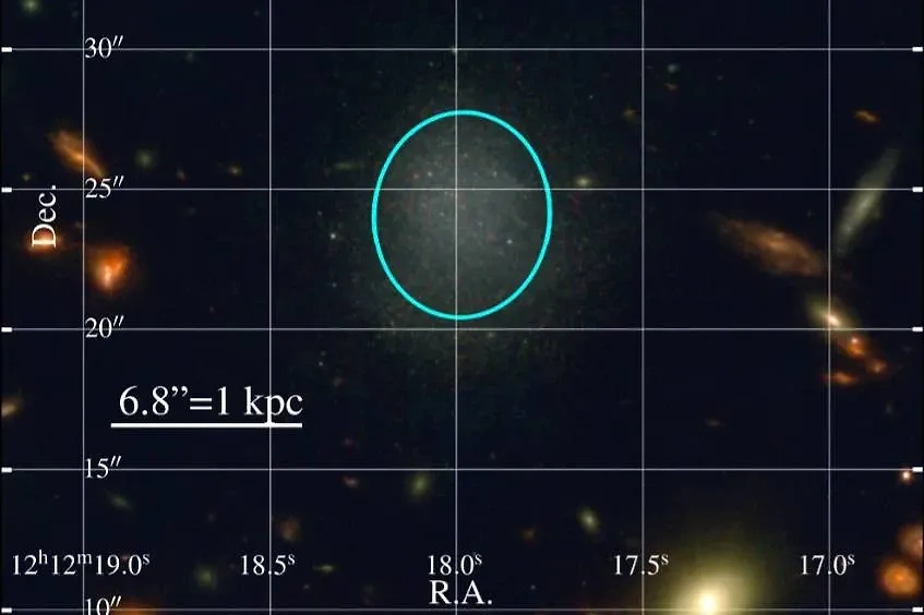 Необычная карликовая галактика на снимке телескопа James Webb. Фото © iopscience.iop.org