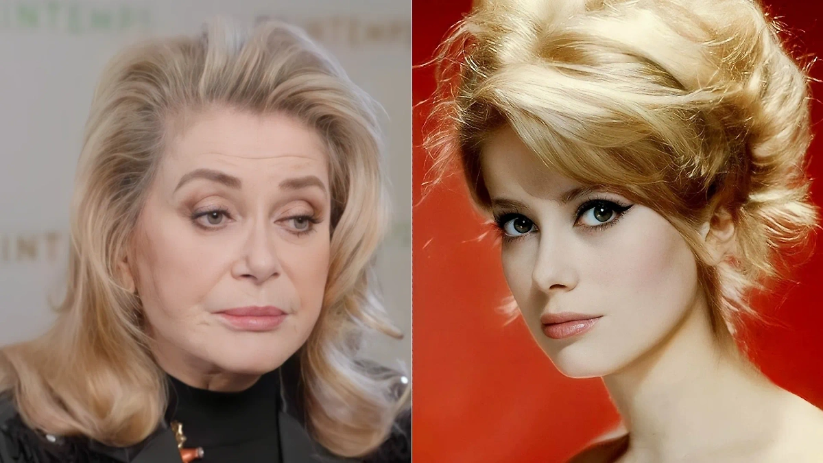 Катрин Денёв в молодости и сейчас. Кадр из видео © YouTube / Catherine Deneuve Cinema, фото © Kinopoisk.ru