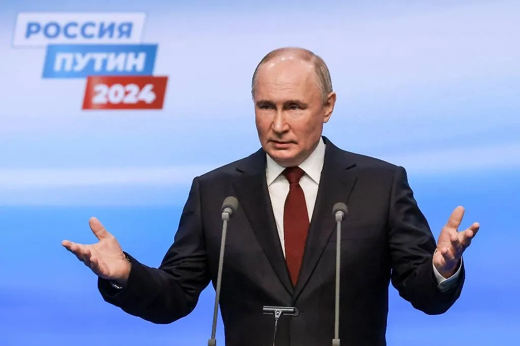 Владимир Путин набирает 87,28% по итогам обработки 100% протоколов. Обложка © ТАСС / Вячеслав Прокофьев 