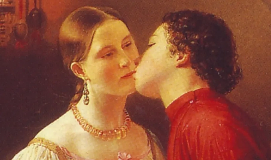 Традиции на Руси заставляли жену боярина целовать его гостей. Фото © Wikipedia / Горецкий Ф.А.