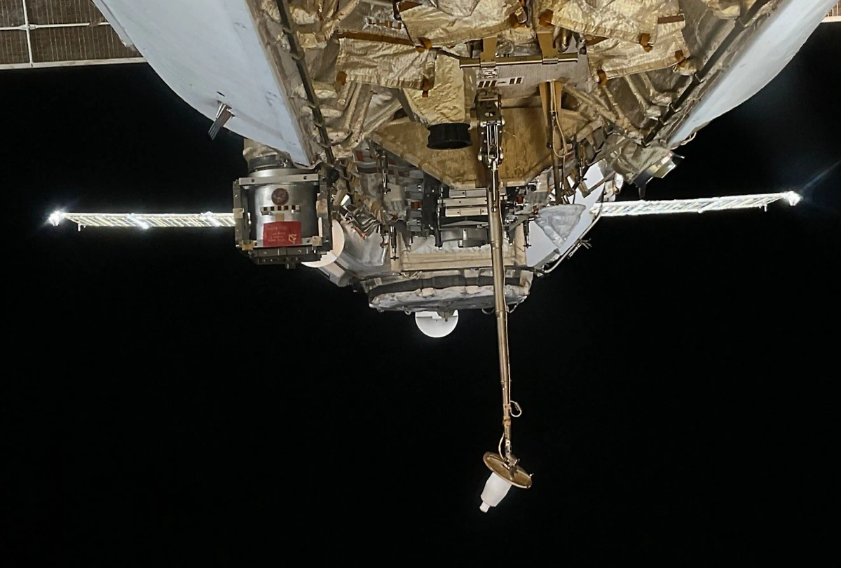 "Союз МС-25" в составе Международной космической станции. Фото от космонавта Александра Гребёнкина © "Роскосмос"