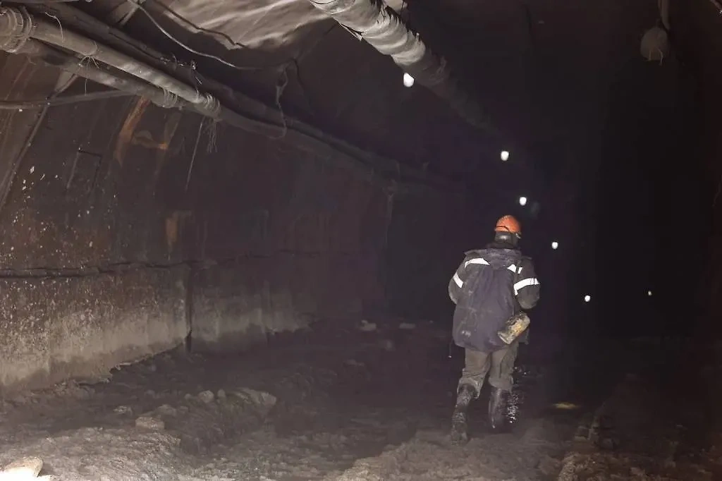 Место обрушения на руднике золотодобывающего комбината "Пионер" в Амурской области. Фото © Telegram / Василий Орлов