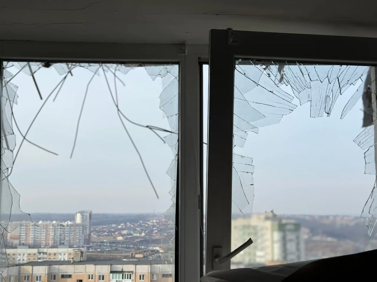 Побитые окна в Белгороде. Фото © Telegram / "Настоящий Гладков"