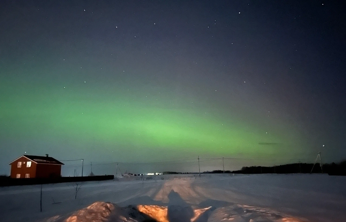 Северное сияние в Нижегородской области. Фото © Vk / AstroAlert | Наблюдательная астрономия