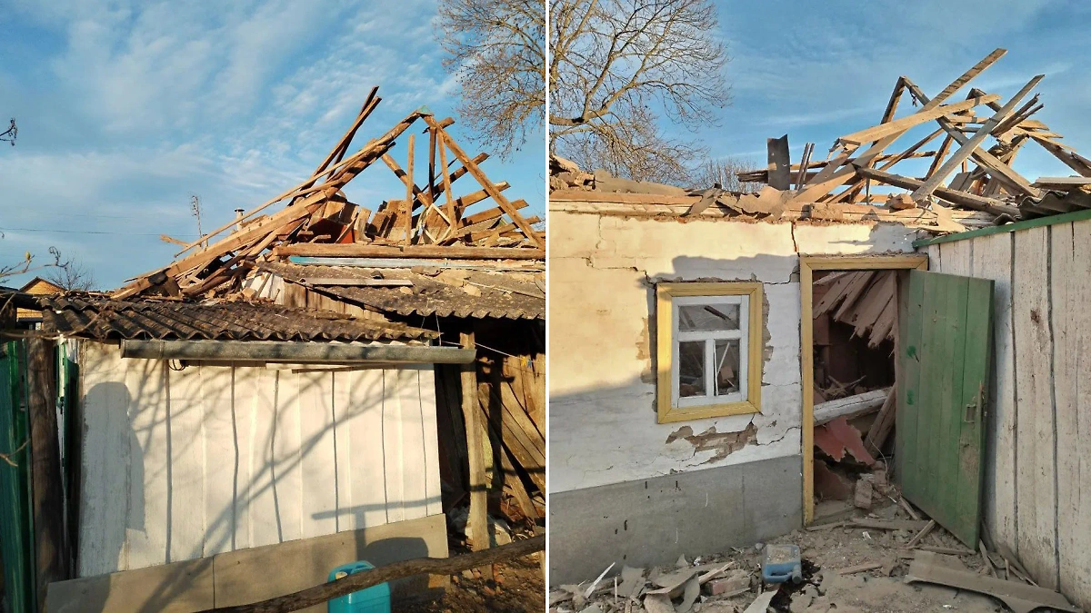 Последствия обстрела села Гуево Суджанского района. Фото © Telegram / Роман Старовойт