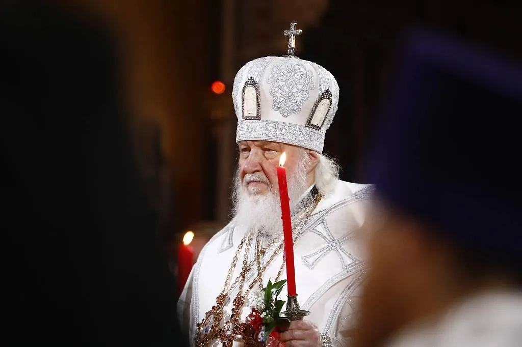 Патриарх Кирилл на пасхальном богослужении в храме Христа Спасителя. Фото © Life.ru / Андрей Тишин