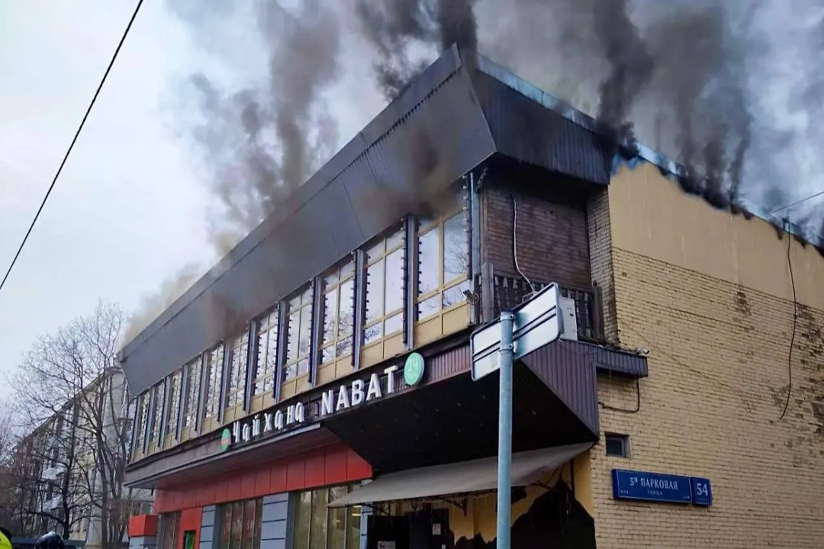 Пожар на востоке Москвы. Обложка © Telegram / МЧС Москвы