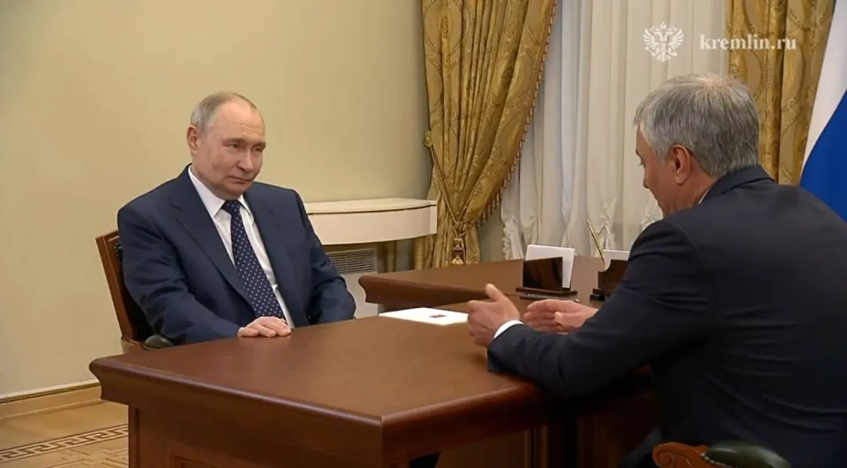Встреча Владимира Путина с Вячеславом Володиным. Фото © Telegram / Кремль. Новости