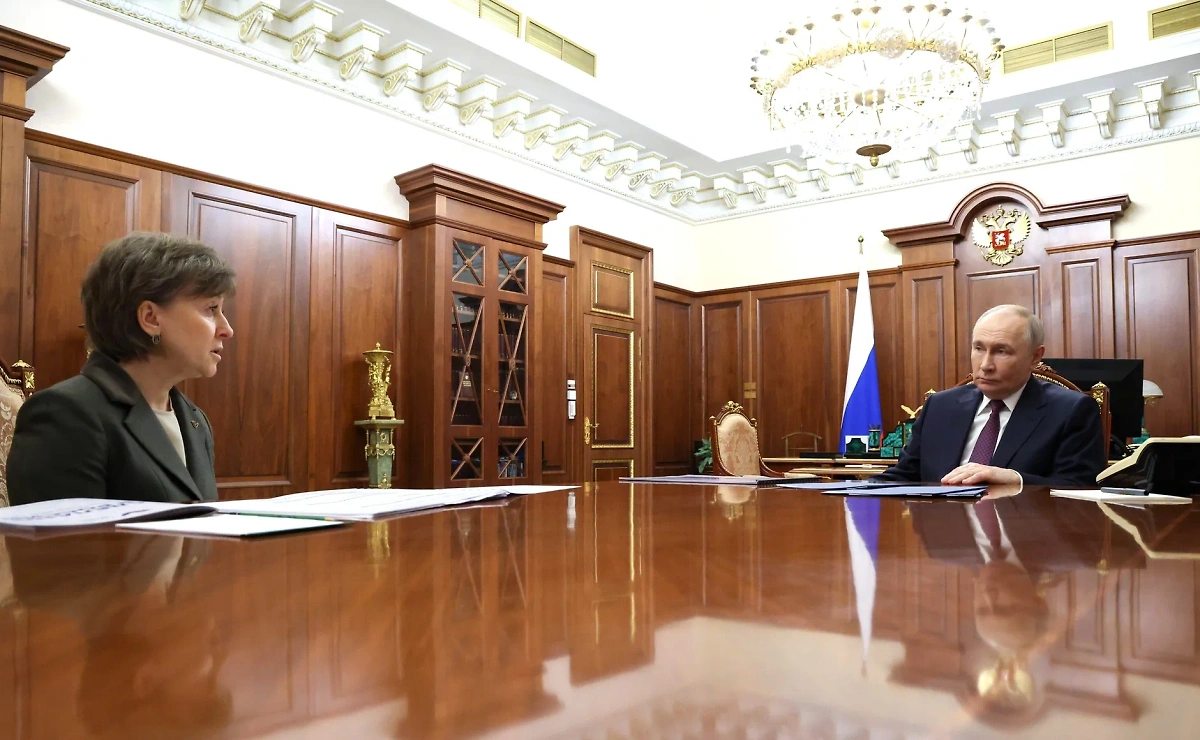 Встреча Путина с генеральным директором Российского экспортного центра Вероникой Никишиной. Фото © Kremlin.ru