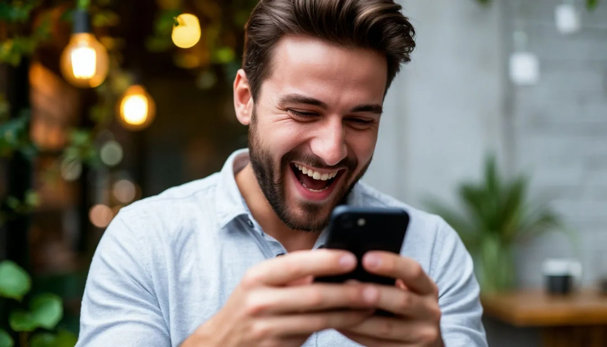 Мужчина читает позитивные новости от Life.ru. Обложка © Life.ru / Шедеврум