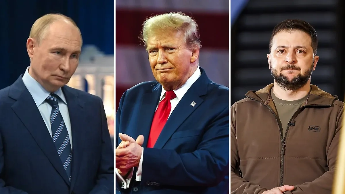 Путин, Трамп и Зеленский. Обложка © Shutterstock / FOTODOM / Jonah Elkowitz, Dmytro Larin