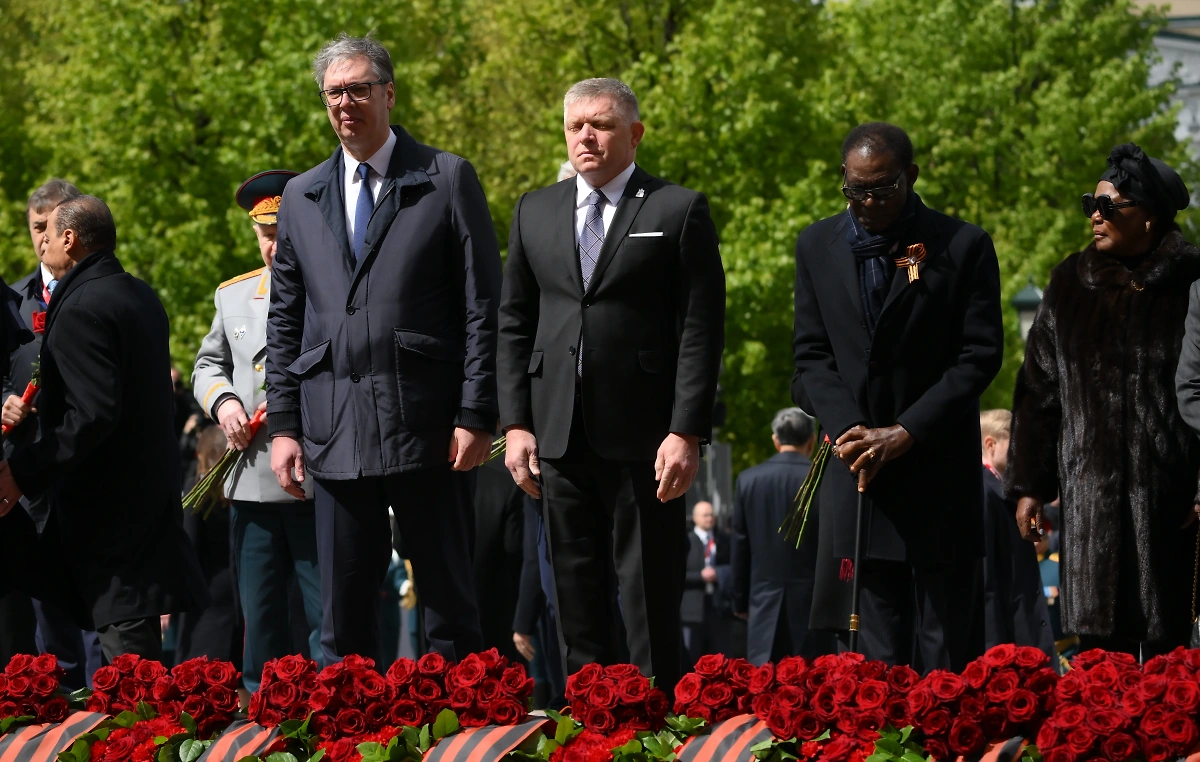 Александр Вучич и Роберт Фицо. Фото © photo.may9.ru / фотохост-агентство РИА «Новости» / Григорий Сысоев