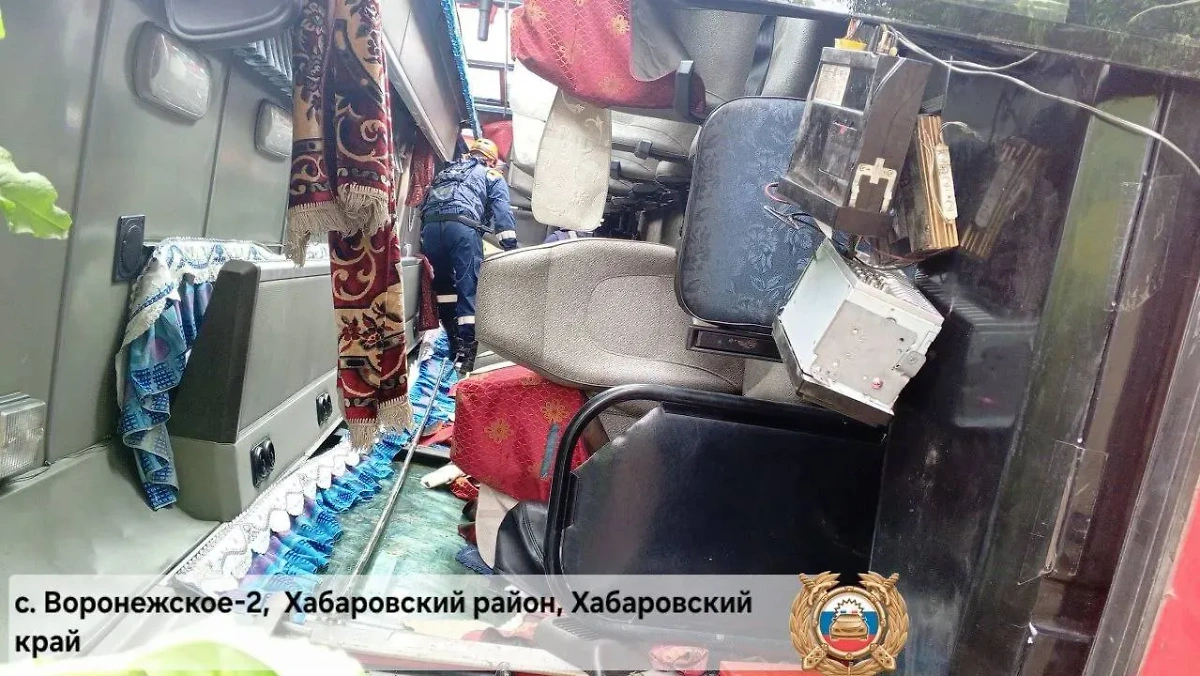 Local do incidente. Foto © Telegram / Inspetoria Estadual de Trânsito do Território de Khabarovsk