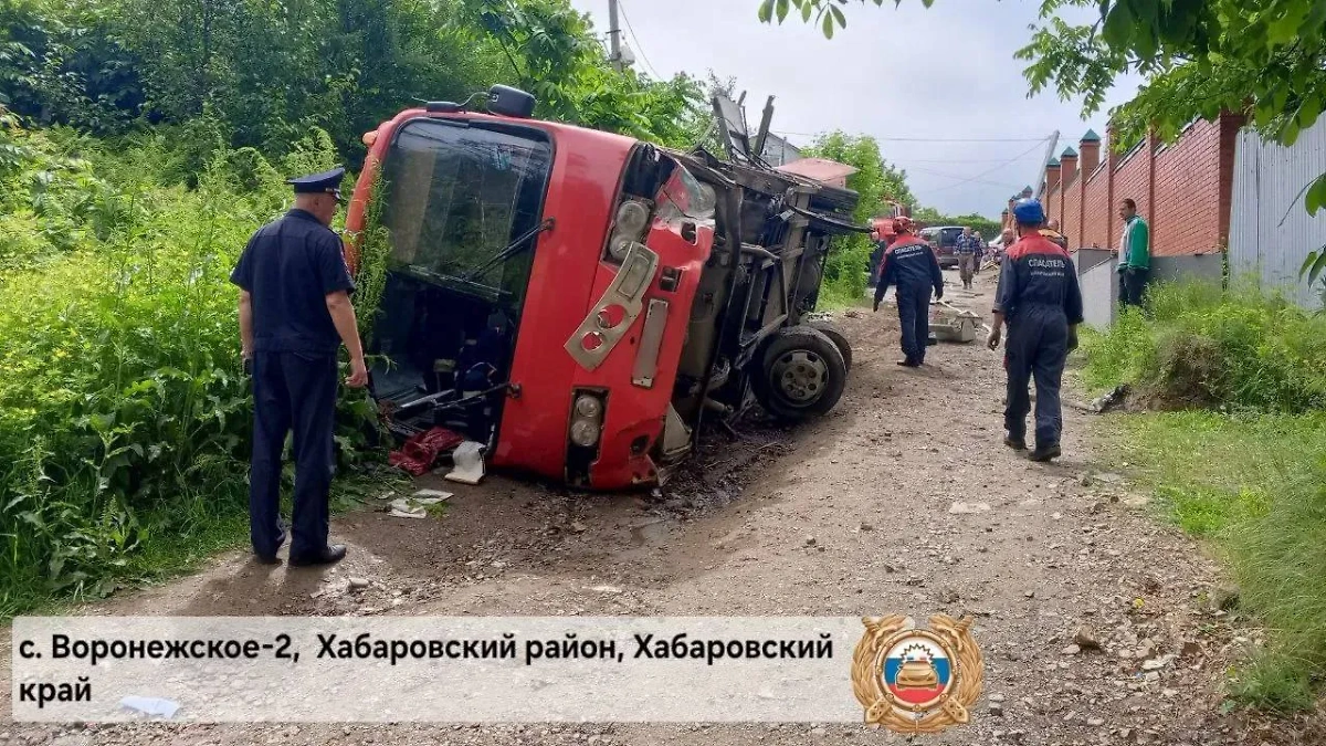 Local do incidente. Foto © Telegram / Inspetoria Estadual de Trânsito do Território de Khabarovsk