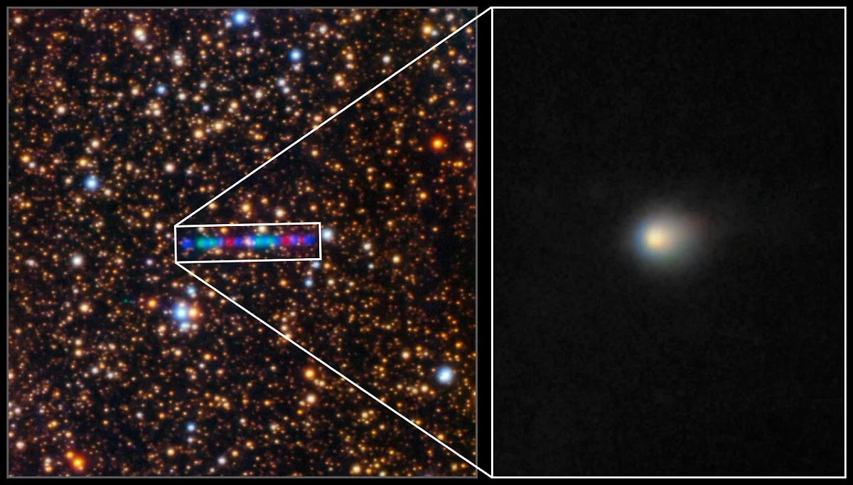Комета 3I/ATLAS, снятая на телескоп Gemini North. Фото © International Gemini Observatory / NOIRLab / NSF/AURA / K. Meech (IfA/U. Hawaii)
