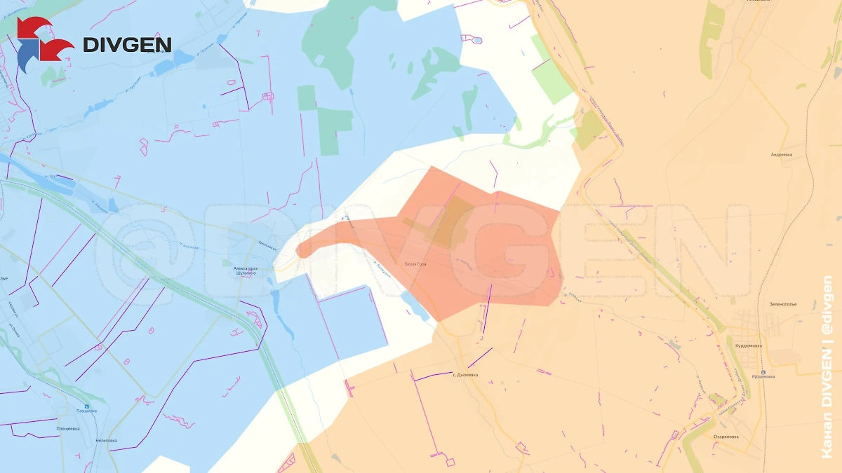 Карта СВО на 21 июля 2025 года. Армия России освободила Белую Гору. Фото © Telegram / DIVGEN ???? Карта СВО