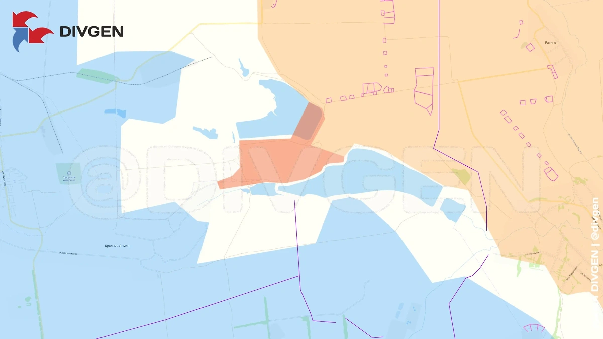 Карта СВО на 4 августа 2025 года. Армия России заходит в Красный Лиман. Фото © Telegram / DIVGEN ????Карта СВО