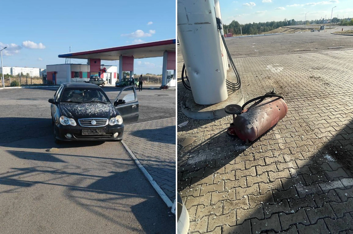 ВСУ атаковали заправку в Энергодаре. Фото © Telegram/Пухов LIVE 