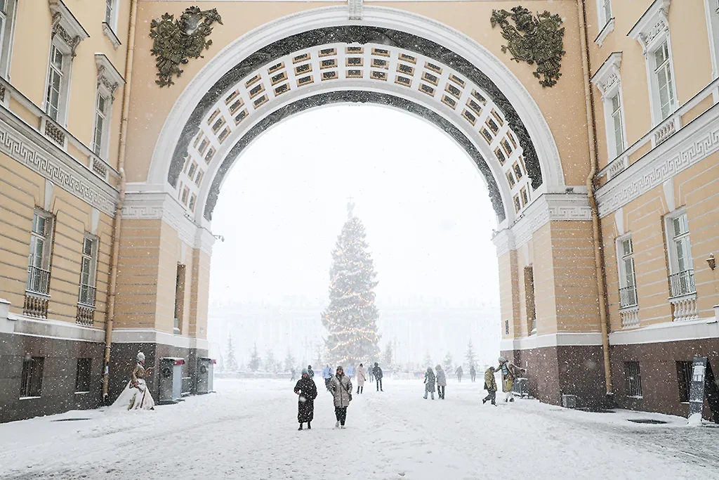 По прогнозам метеорологов, средняя температура в Санкт-Петербурге в январе будет выше, чем в Москве. Фото © ТАСС / Александр Демьянчук