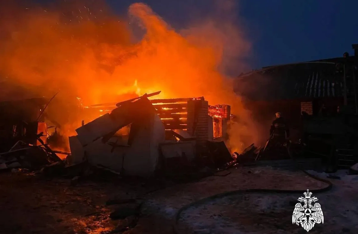 Пожар в Тверской области, который унёс жизнь ребёнка. Обложка © МЧС России