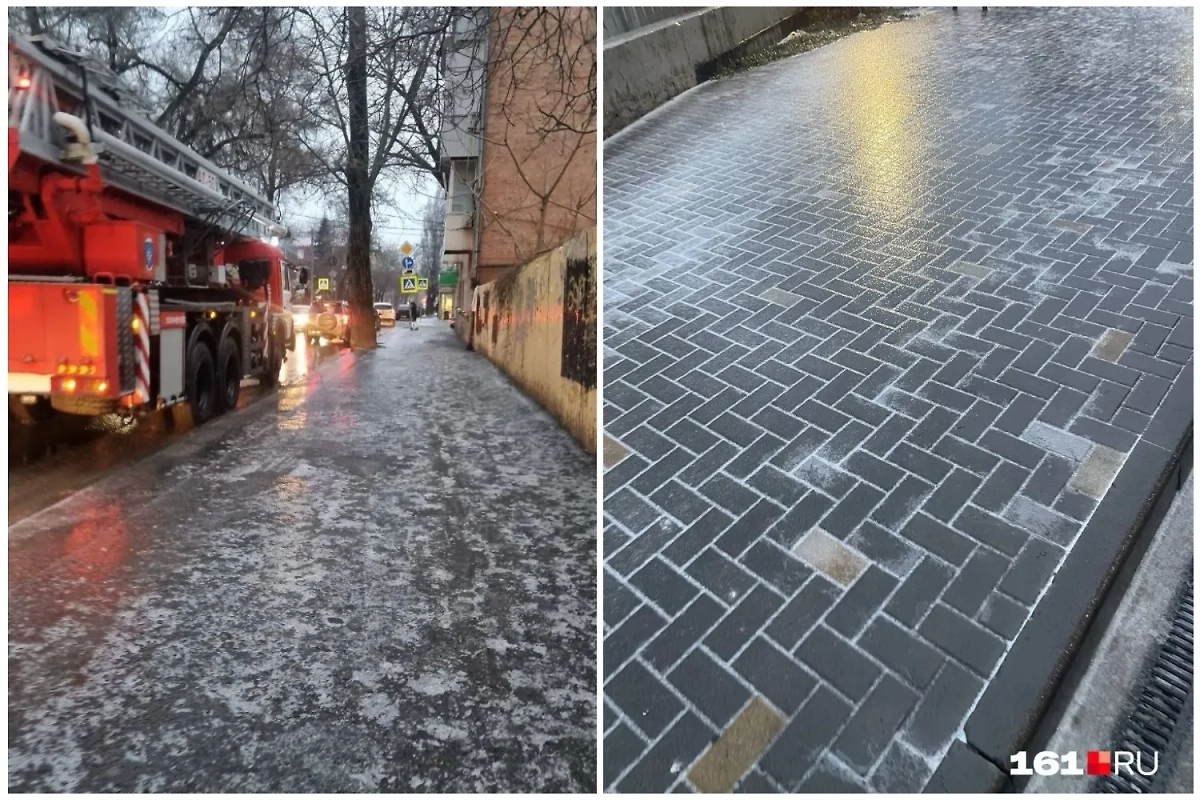 "Каток" образовался на улицах Ростова-на-Дону. Обложка © T.me / 161.RU | Новости Ростова