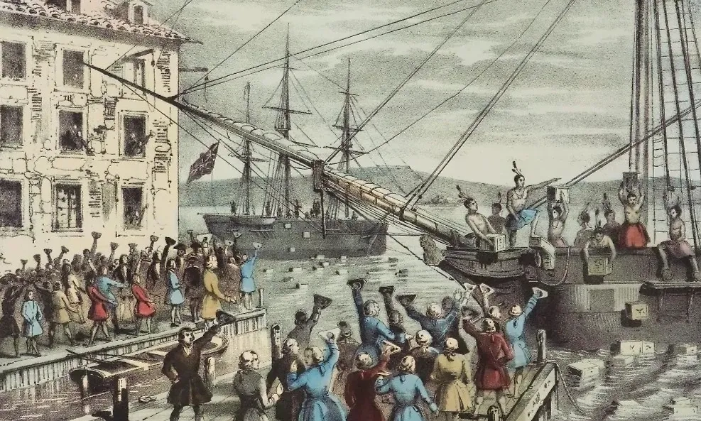 16 декабря отмечается День Бостонского чаепития. "Уничтожение чая в Бостонской гавани". Литография 1846 года. Фото © Wikipedia