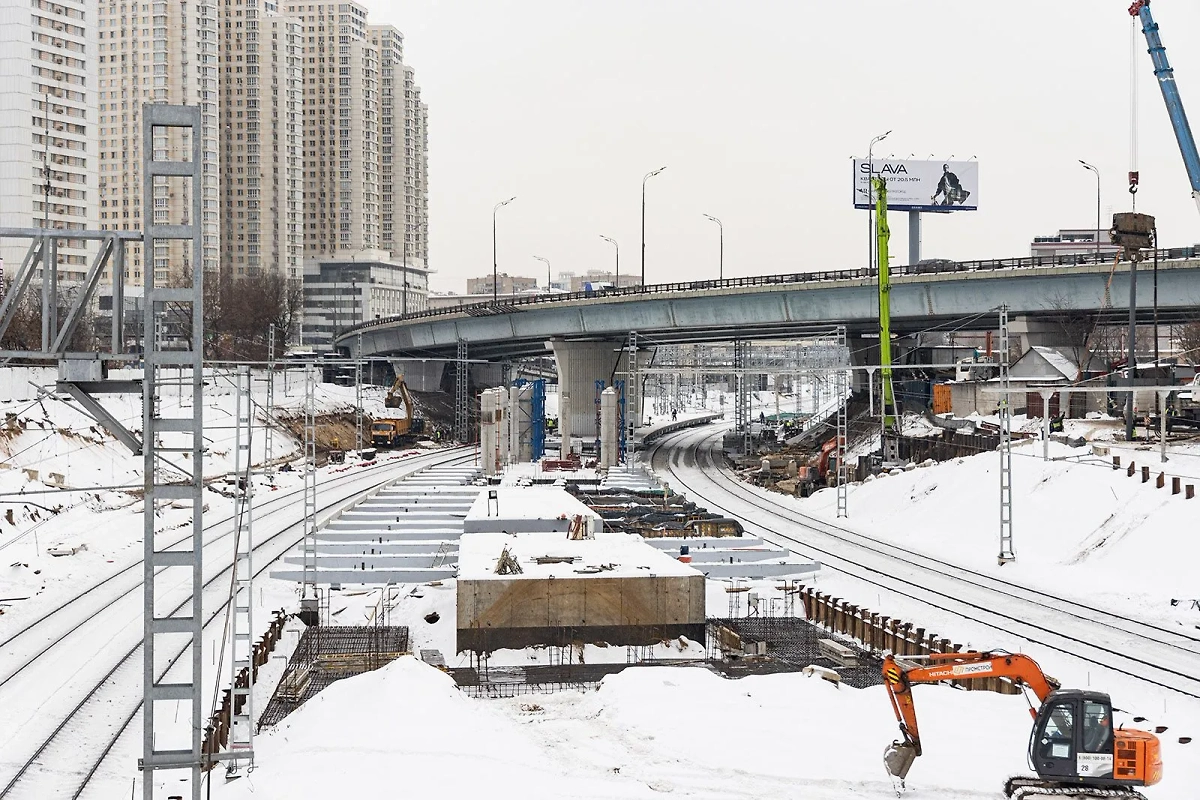 Строительство московского городского вокзала "Беговая". Фото © Пресс-служба Департамента транспорта и развития дорожно-транспортной инфраструктуры города Москвы