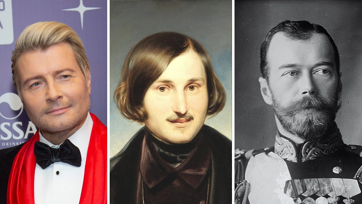 Николай Басков, Николай Гоголь, Николай II. Обложка © ТАСС / Вадим Тараканов, © Wikipedia / Фёдор Антонович Моллер / Unknown author