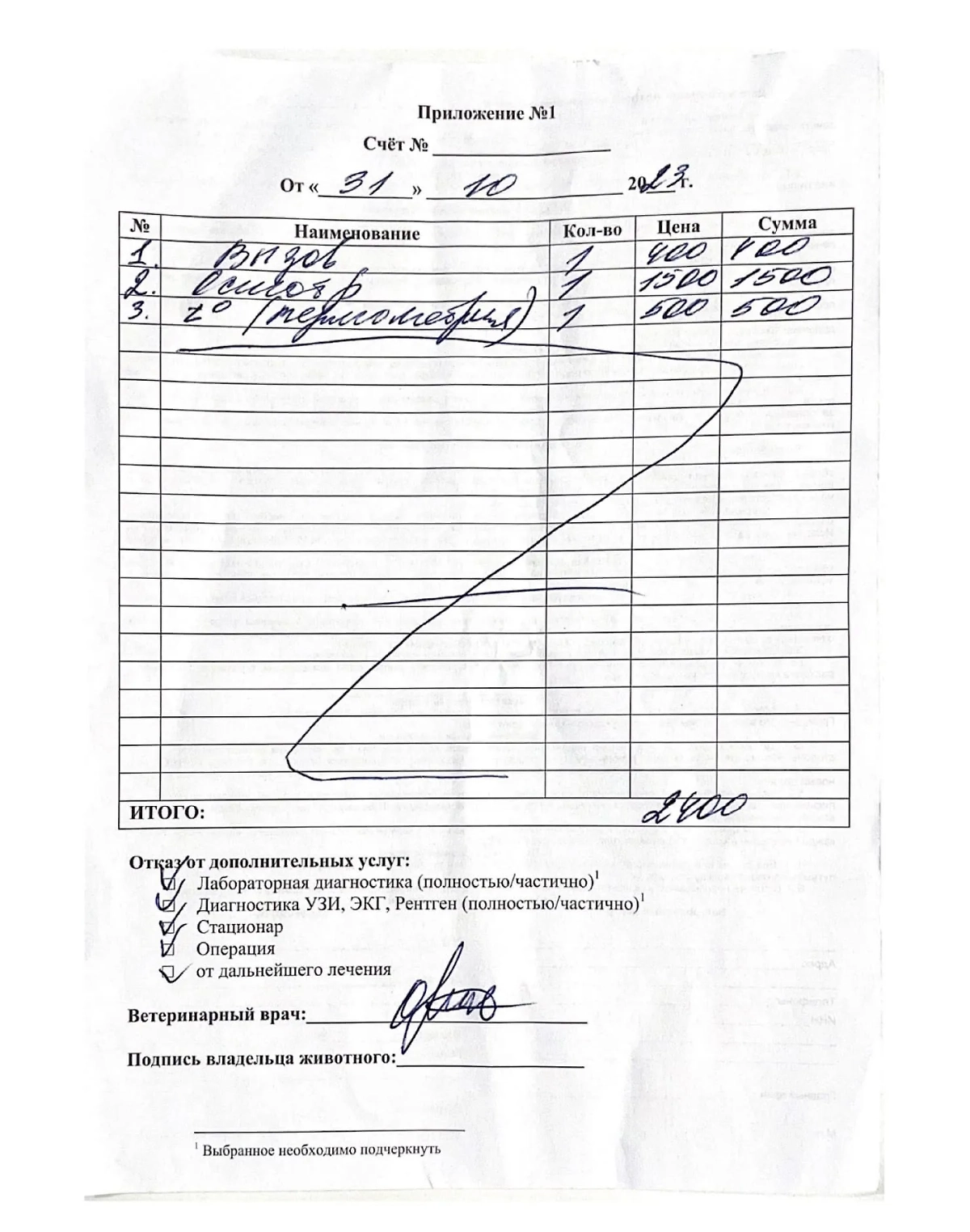 Чек и назначения от "Биовета". Фото © SHOT Проверка