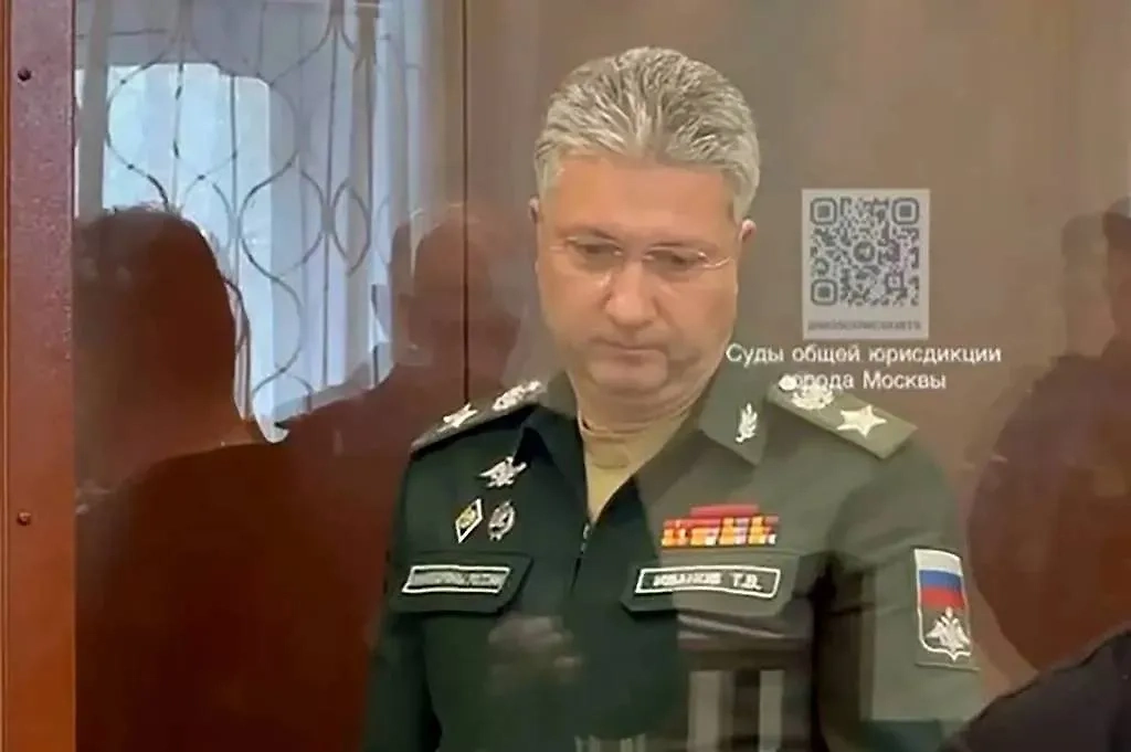 Замминистра обороны РФ Тимур Иванов во время избрания меры пресечения в суде. ТАСС / Пресс-служба Басманного суда