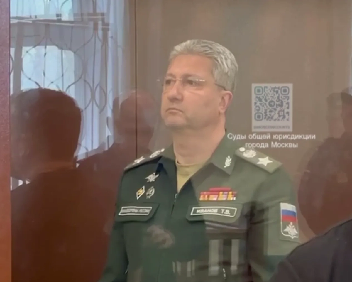 Замминистра обороны РФ Тимур Иванов в суде. Фото © Telegram / Суды общей юрисдикции города Москвы