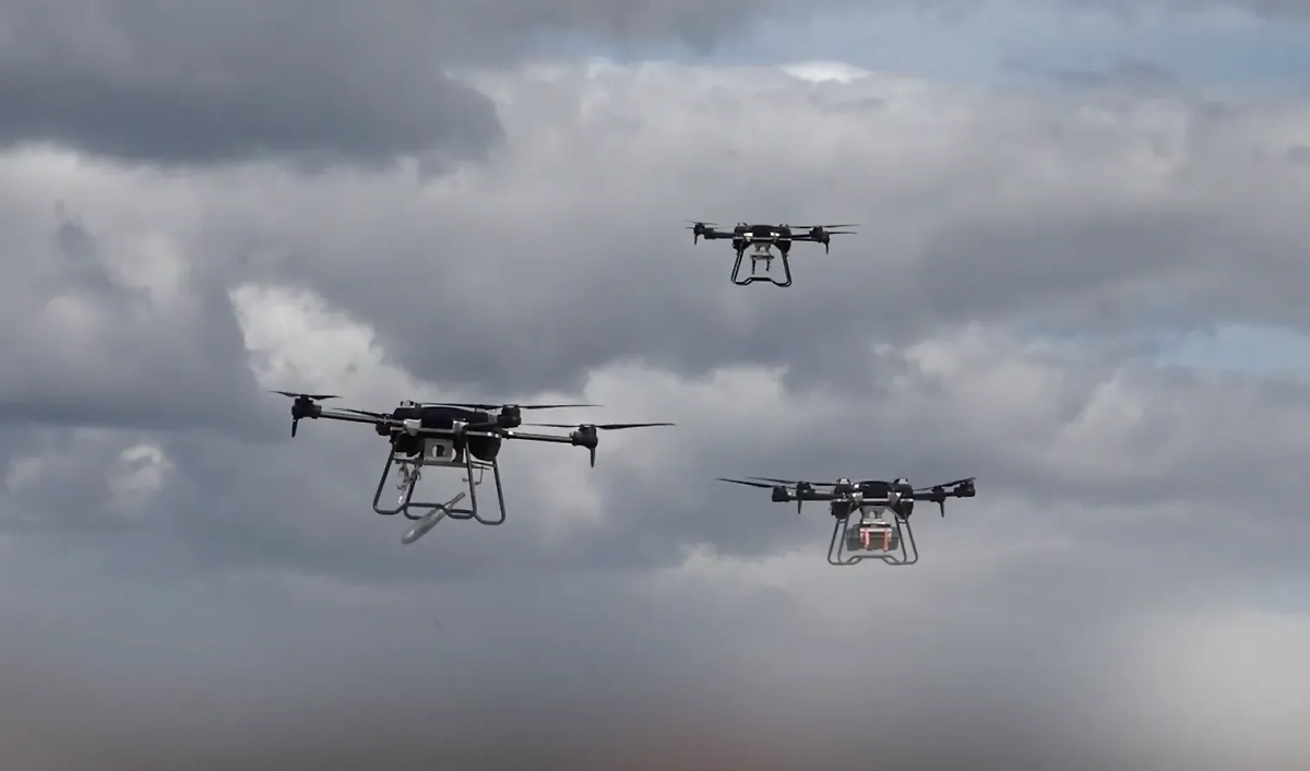 Беспилотники, которые показали Сергею Шойгу на полигоне Московского военного округа. Скриншот © Telegram / Минобороны России