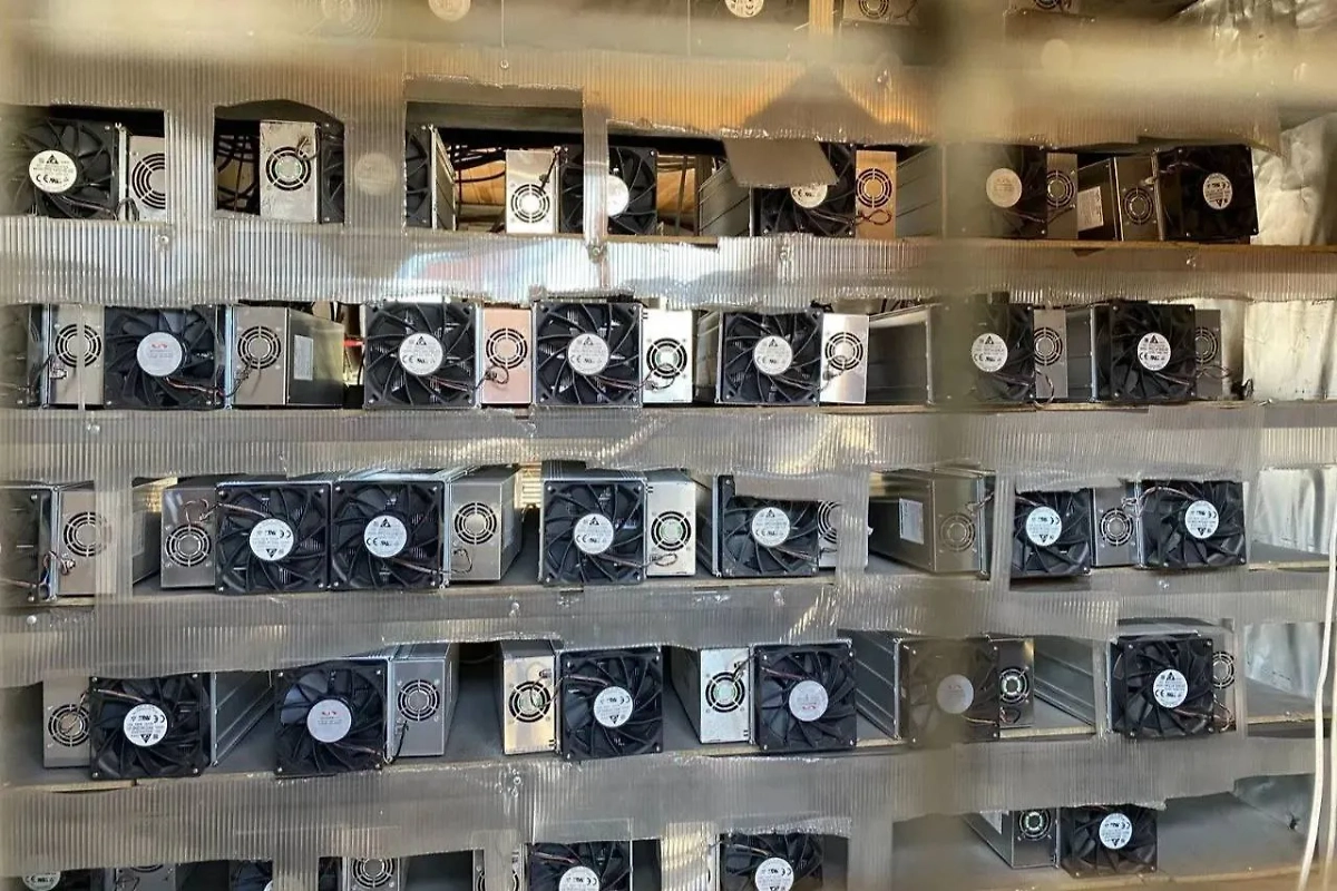 Майнинговая ферма возле ТЭЦ в Омске. Фото © Telegram / Владимир Лифантьев