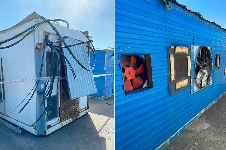 Майнинговая ферма возле ТЭЦ в Омске. Фото © Telegram / Владимир Лифантьев