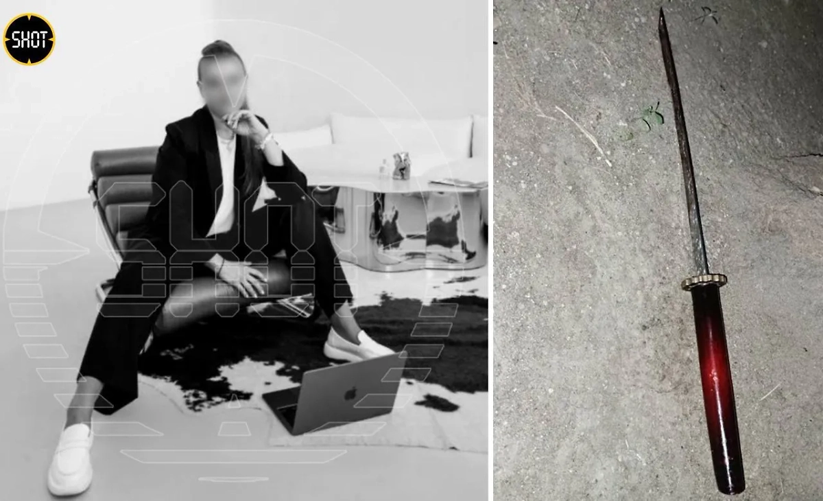 Бывшая супруга мужчины и орудие убийства. Фото © SHOT, Telegram / ПРОКУРАТУРА МОСКВЫ